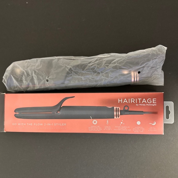 Hairitage by Mindy McKnight Go With The Flow 2-in-1 Styler Straightener Curling - Picture 1 of 10